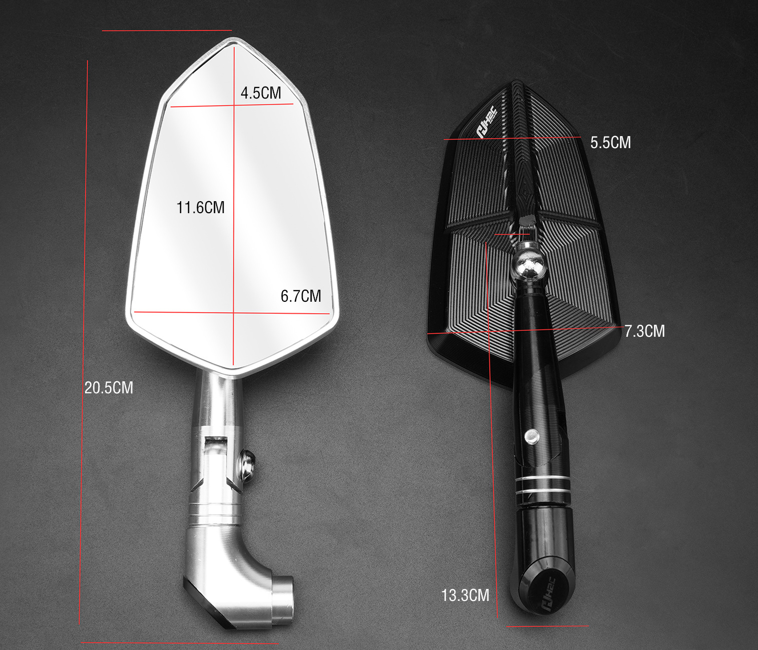 Motorcycle Modified Rearview Mirror Universal Electric Vehicle Reversing Mirror Cnc Aluminum Alloy Flat Rearview Mirror Factory Wholesale