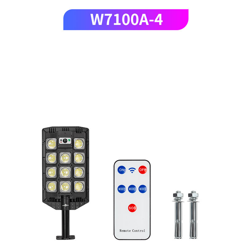 Transfronterizo nuevo LED luz fuerte lámpara de calle pequeña lámpara de calle de tres filas lámpara de jardín solar lámpara de calle de inducción iluminación al aire libre