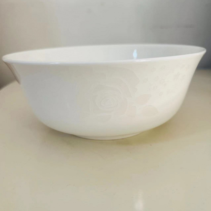 Cuencos caseros Jingdezhen hueso porcelana cubiertos platos platos platos de rosa blanca cubierta de cocina simple microondas