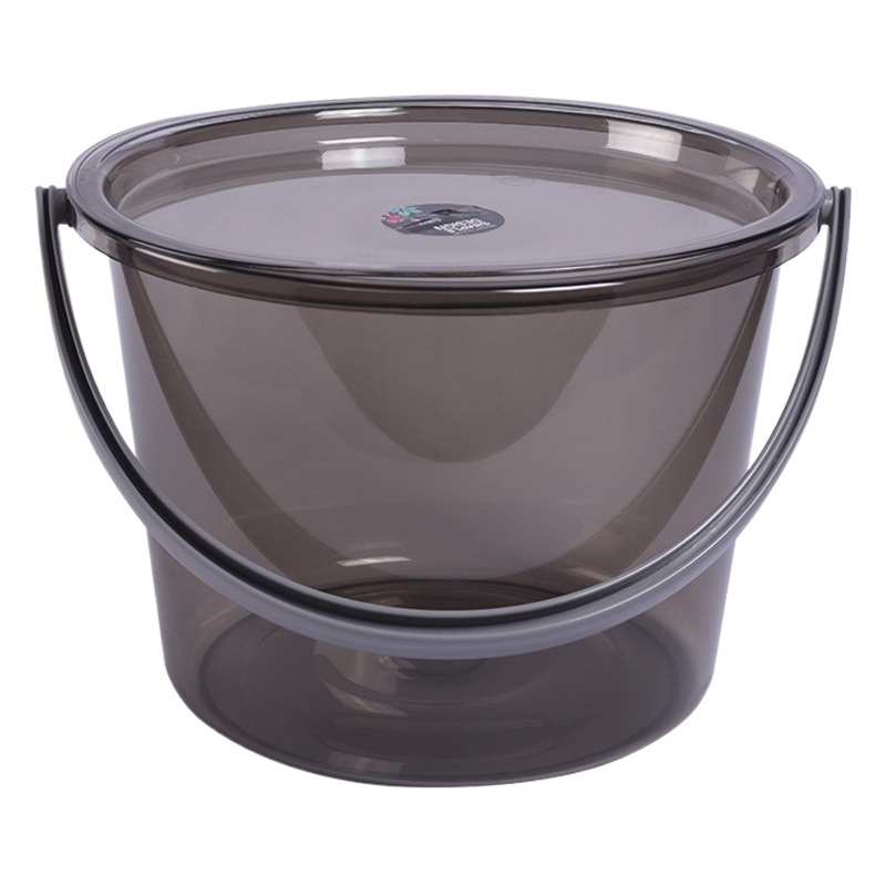 Transparent Plastic Bucket Household Factory Wholesale Portable Large Bucket with Lid Student Thickened Bucket Basin Sipper Set