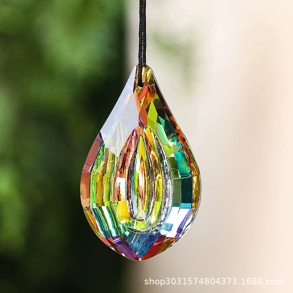 Crystal rainbow prism, pendant solar-powered, decorations, home decor