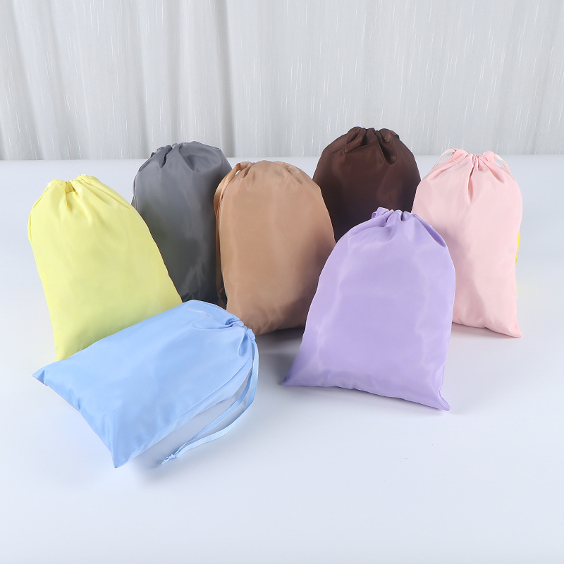 Bolsillo de cuerda de color sólido personalizado joyería bolsas de embalaje zapatos ropa cuerda de tracción bolsa de almacenamiento impermeable logotipo