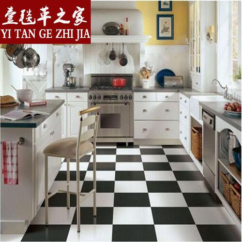IYR7 Ultra-Durable Rubber Flooring with Thickened PVC, Household Eco-Friendly Waterproof with Carpet Adhesive, Black and White Grid Rubber Flooring for Streets
