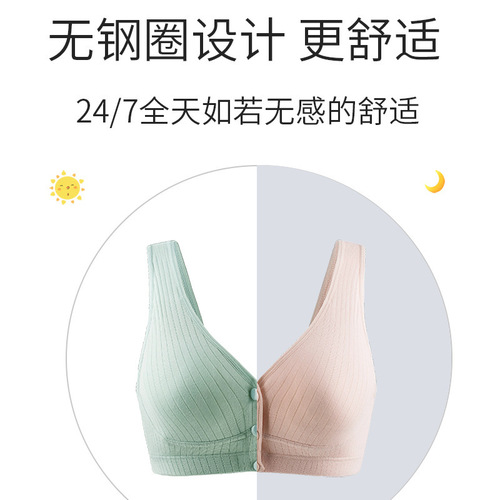 Nursing bra, vest-style maternity underwear, comfortable nursing bra, plus-size, postpartum and pregnancy period push-up, thin style.