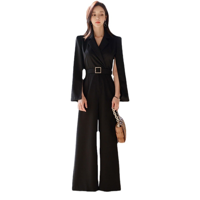 Yujie fan lugar de trabajo traje mono ropa de mujer transfronteriza otoño nuevo estilo coreano traje elegante collar cintura-apretado mono