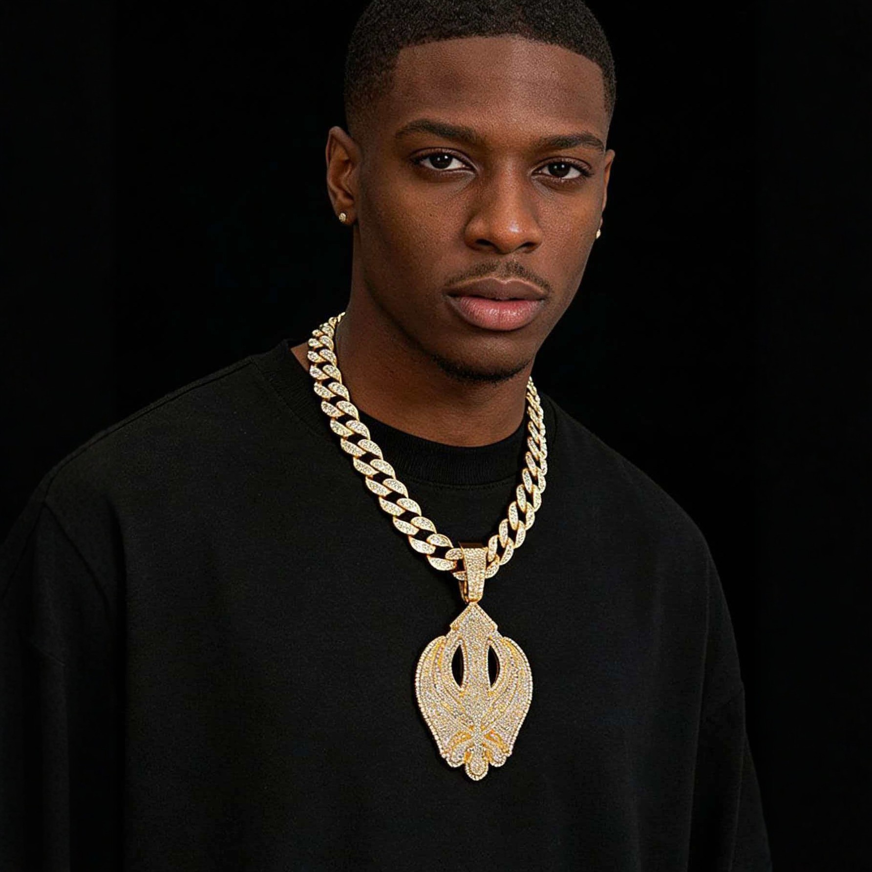 Europa y Estados Unidos personalidad hip hop joyería de hombre marca de moda OBLOCK colgante de letras inglesas collares de cadena de diamantes cubanos