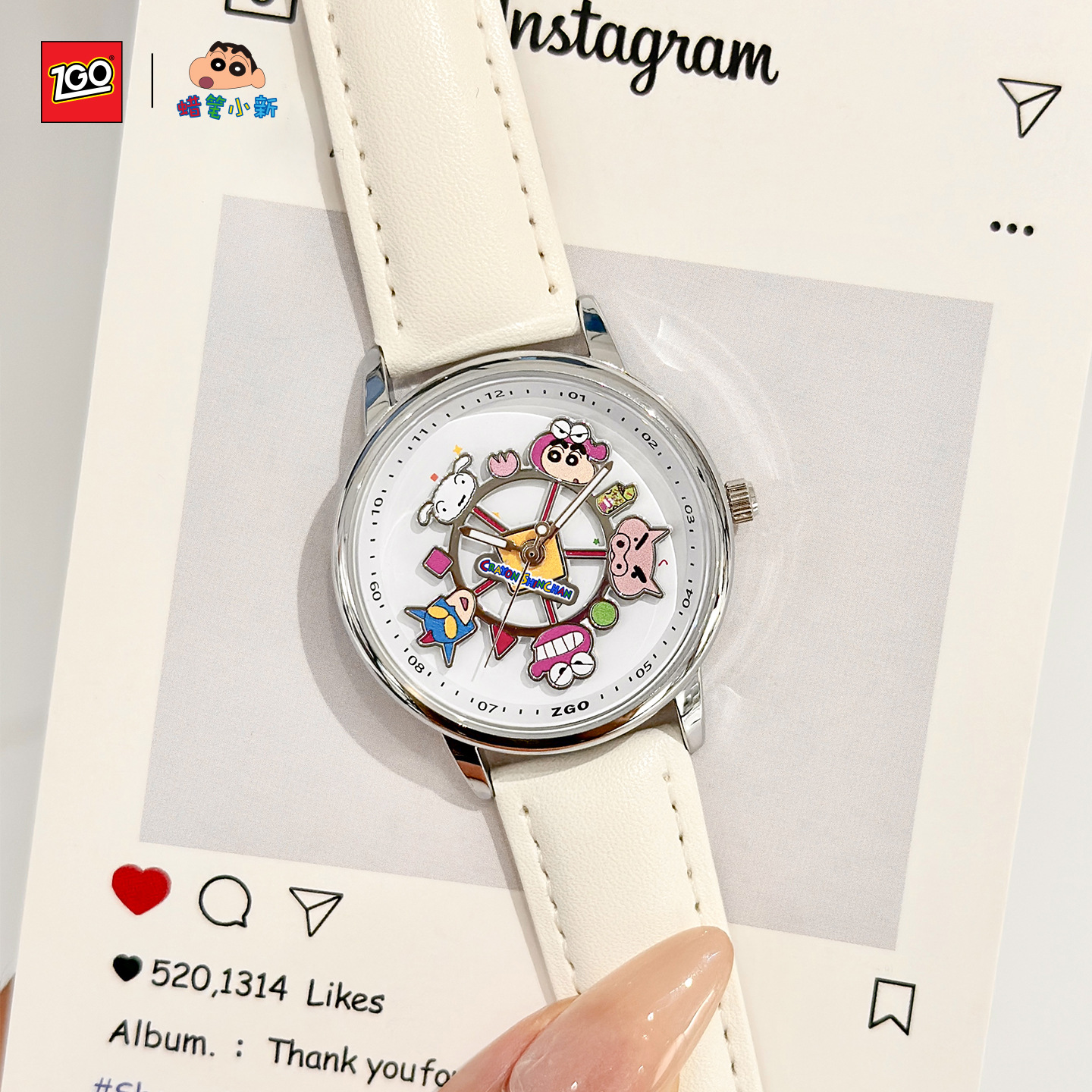 Zhenggang X Crayon Shin-Chan Co-Branded Rotating Watch Kidsren's Junior High School and High School Students Birthday Gift 2025 New Style