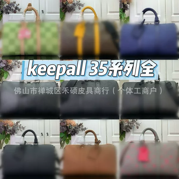 Cross-Border New Genuine Leather Men's Bag Keepall35 Boston Pillow Bag Men's Shoulder Bag Trendy Brand Crossbody Bag