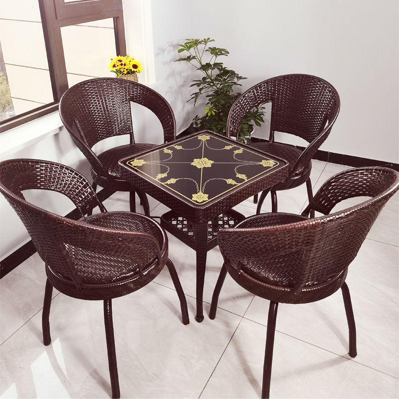 다크 브라운: 넓어진 55평방미터 + 회전 의자 4개 [핫 세일] 무료 쿠션