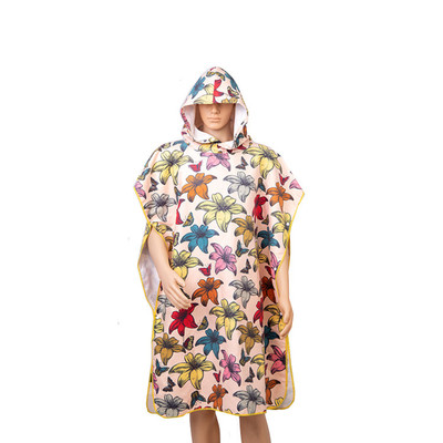 Sandy beach Quick drying Bathrobe Hooded bathrobe Superfine fibre Bath towel adult Beach Quick drying Bathrobe customized Flower