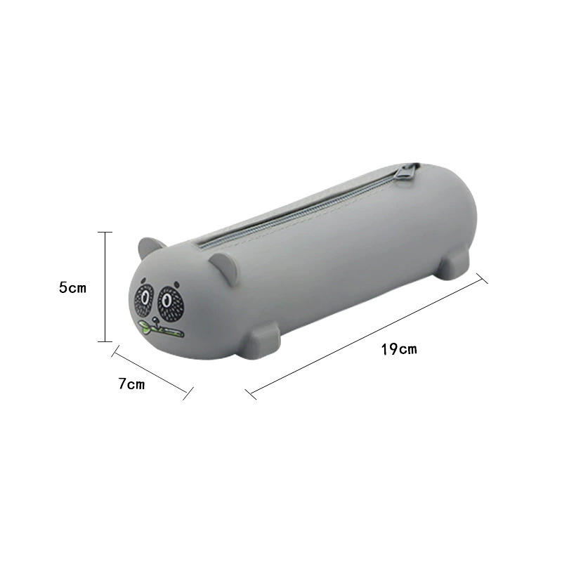 Cartoon silicone handheld cute capacious pencil case, universal storage bag for students, new collection, fall protection