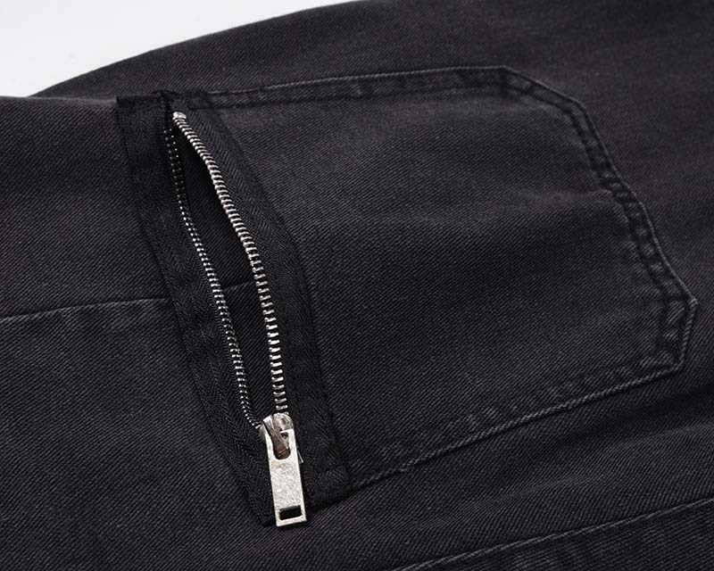 Men's Streetwear Cargo Jeans – Oversized High-Waist Utility Pants With Multi-Pockets (Black, S-Xxl)_mkmklike.com