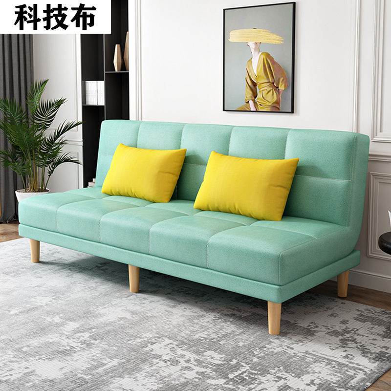 Fábrica directa sofá de piel de gato garra sala de estar pequeña casa de alquiler tienda de ropa doble plegable multifuncional dos