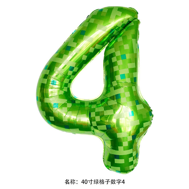 新しいクロスボーダー漫画スタイルのマインクラフトバルーンマインクラフトデジタルバルーン子供の誕生日パーティーの装飾|undefined