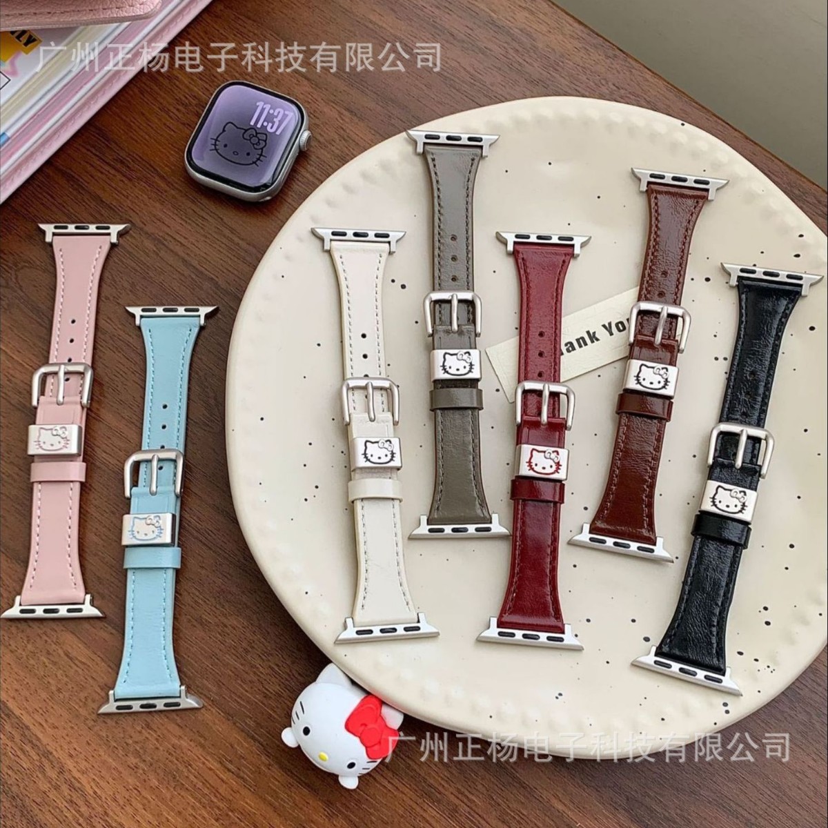 Suitable for Iwatchs11 Small Waist Horse Oil Leather Kt Cat Ring Apple Watch 1-10 Generation Genuine Leather Strap Factory Now