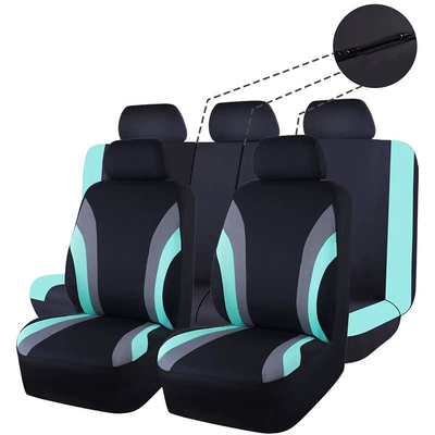 3 zippers rear universal – Universal seat cover - emerald-a-set