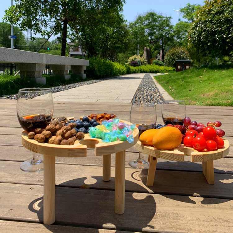 Wooden Portable Snack Table