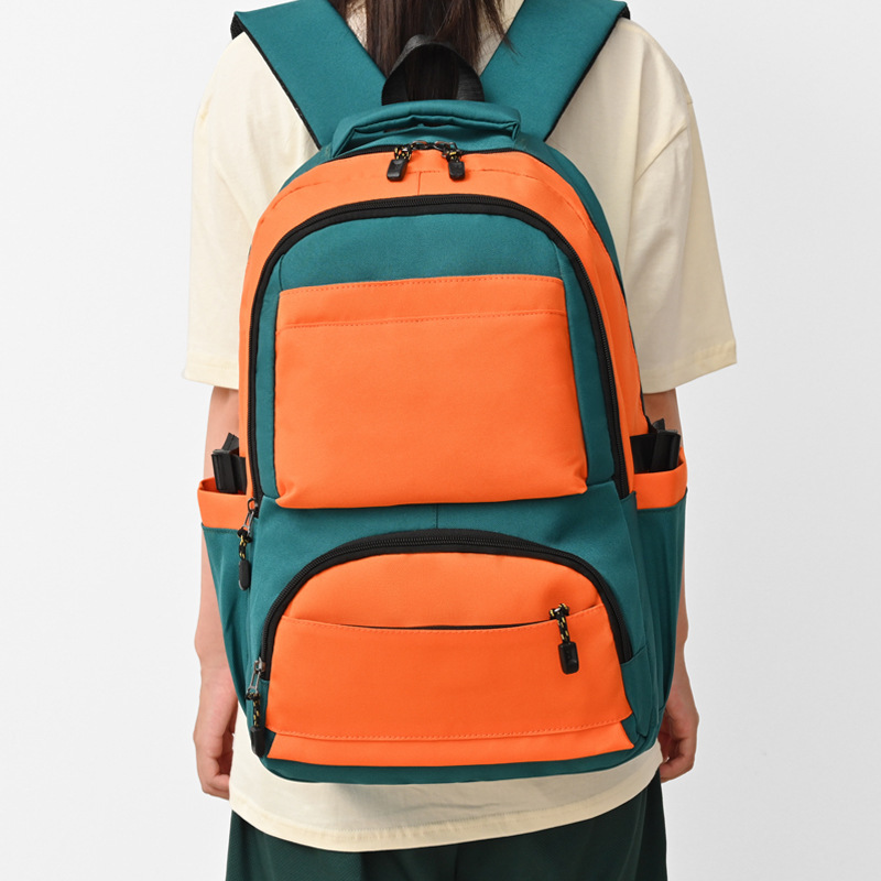 Contrast Color Outing Travel Mountaineering Bag Junior High School College Student Bag Men's Commuter Business Backpack Laptop Bag