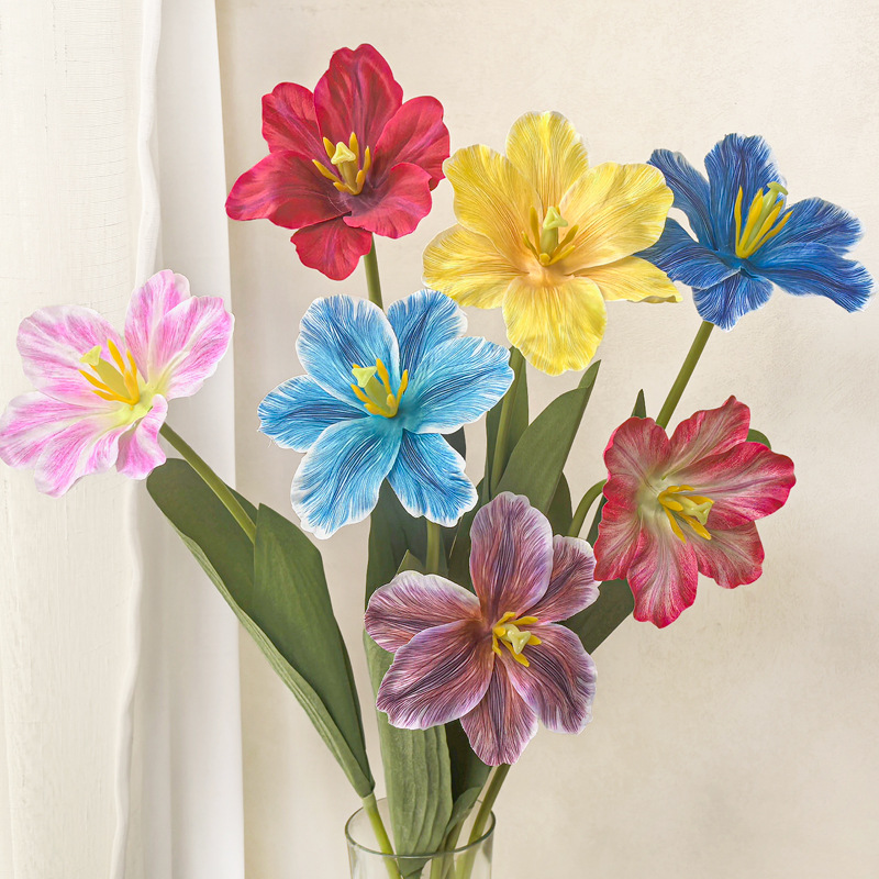 Simulación de flores de alta calidad absorción de colores tulipanes flores de seda florista flores biónicas decoración para el hogar flores