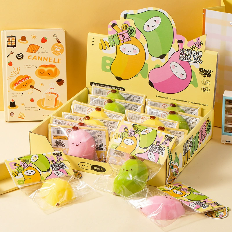 Qianqi милый толстый банан щепотка распаковки, симулятор декомпрессии