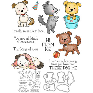 Cross-Border Dropshipping Handbook Decoration Animal Puppy Greeting Card Decoration Transparent Silicone Seal Handmade Paper Art Embossing Knife Mold