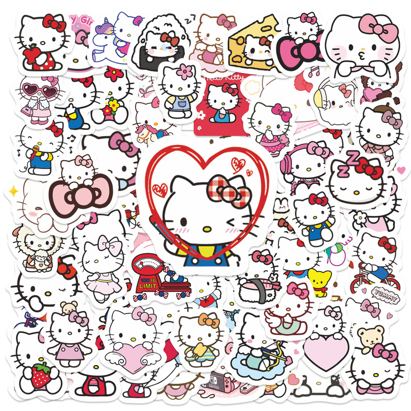 85 Pieces of Sanrio Stickers with Cartoon Characters, Kitty, Mobile Phone, Notebook, DIY Decoration Set, Cute