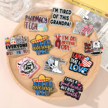 欧美个性卡通字母散粉亚克力贴片外贸热款冰箱贴别针DIY饰品配件