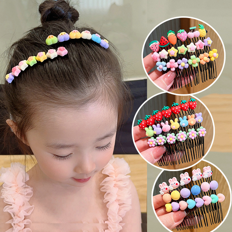 Children's Cute Broken Hair Comb Girls' New Summer Cartoon Broken Hair Clip Broken Hair Sorting Artifact Hairpin Girls' Hair Accessories