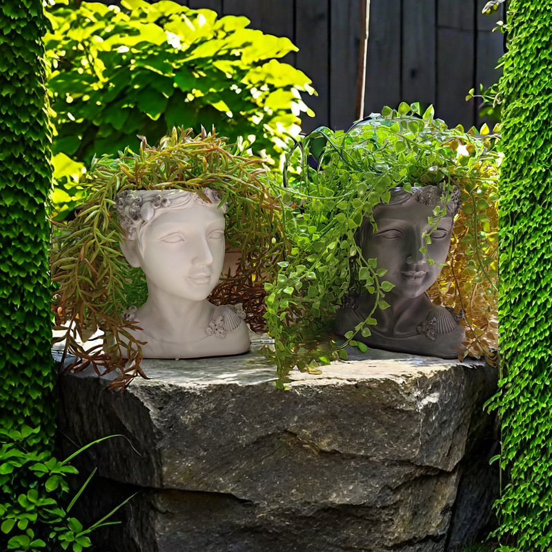 Transfronterizos hogares de almacenamiento jardín creativo cuerpo grueso de resina verde adornos decorativos hechos a mano lindos