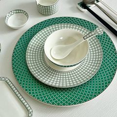 ヨーロピアンスタイルの食器、高級五つ星食器、クラブ食器、ボーンチャイナ、テーブルセッティング、ホテル陶磁器食器