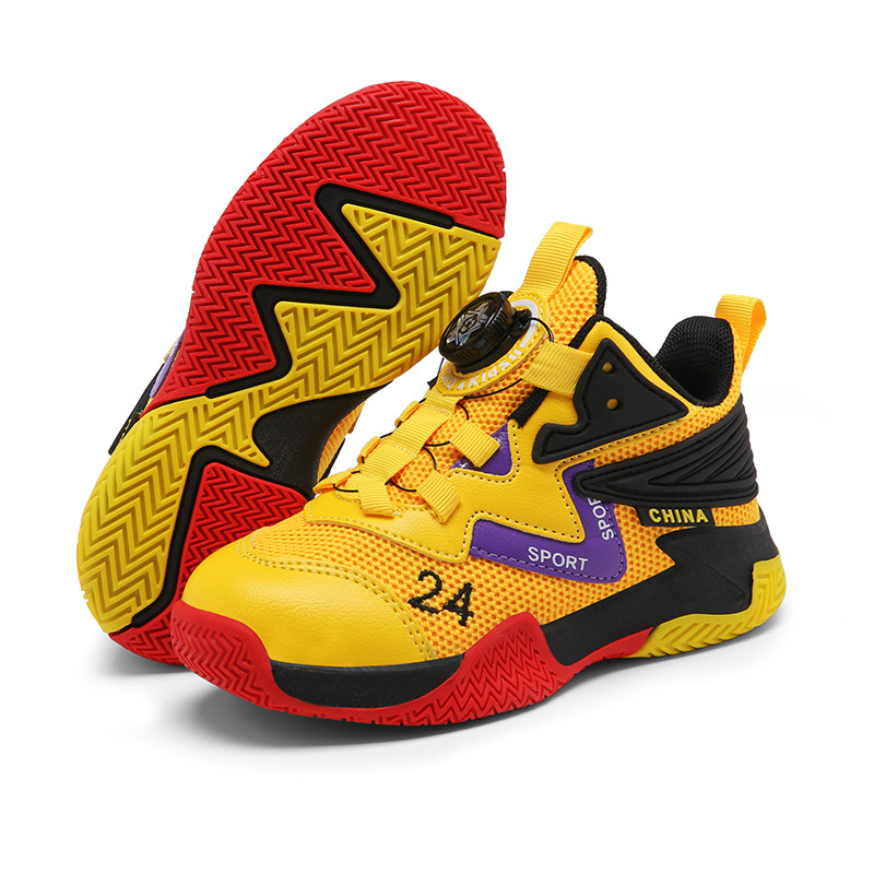 Zapatos de baloncesto para niños resistentes al desgaste, zapatos de malla transpirables para niños de verano, nuevos zapatos de baloncesto para niños mayores.