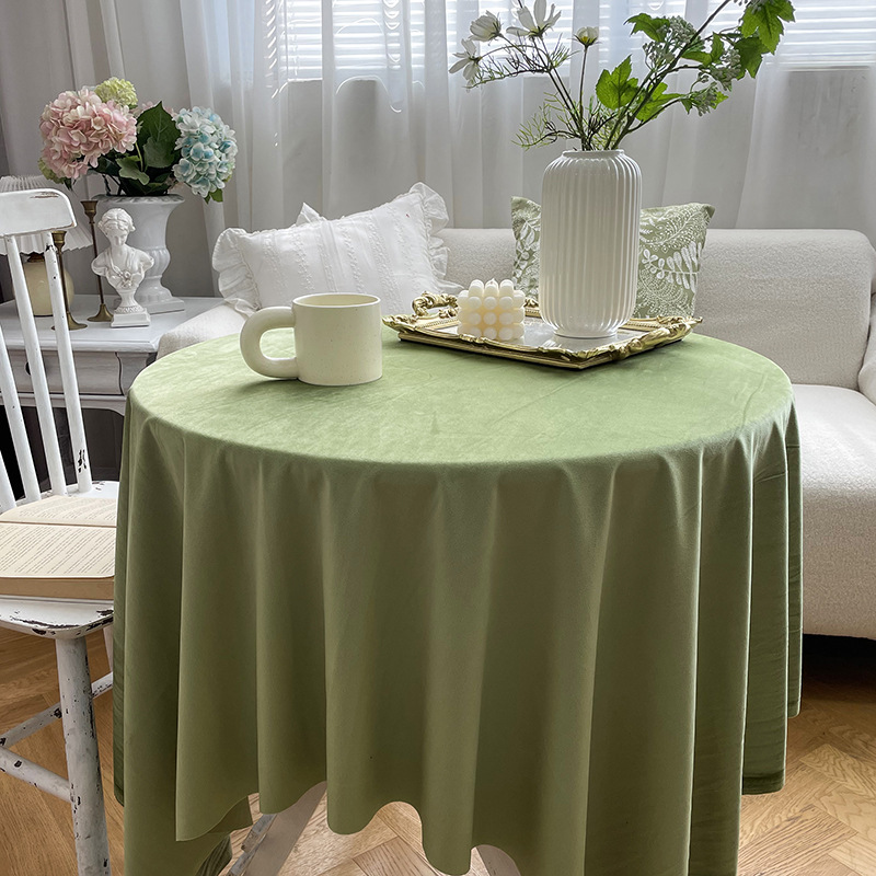 Mori dessert tablecloth avocado green tablecloth tea break tablecloth photo cloth green high-grade velvet tablecloth