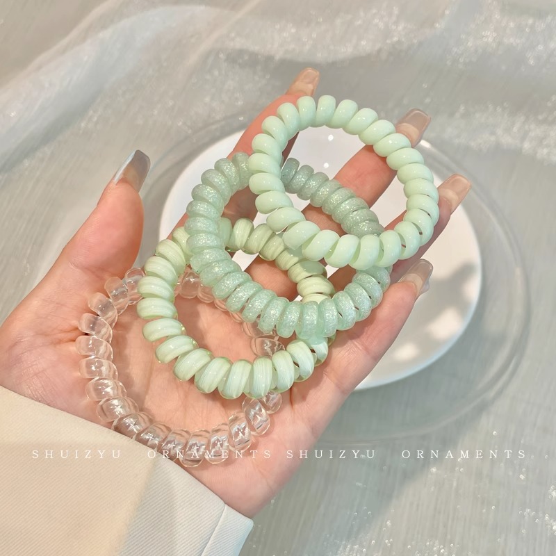 Línea telefónica con lazo, anillo para el cabello, tocado, nueva trenza de burbujas, cuerda para el cabello trenzada, alta elasticidad, sin dañar el cabello, cuerda para atar, banda de goma femenina