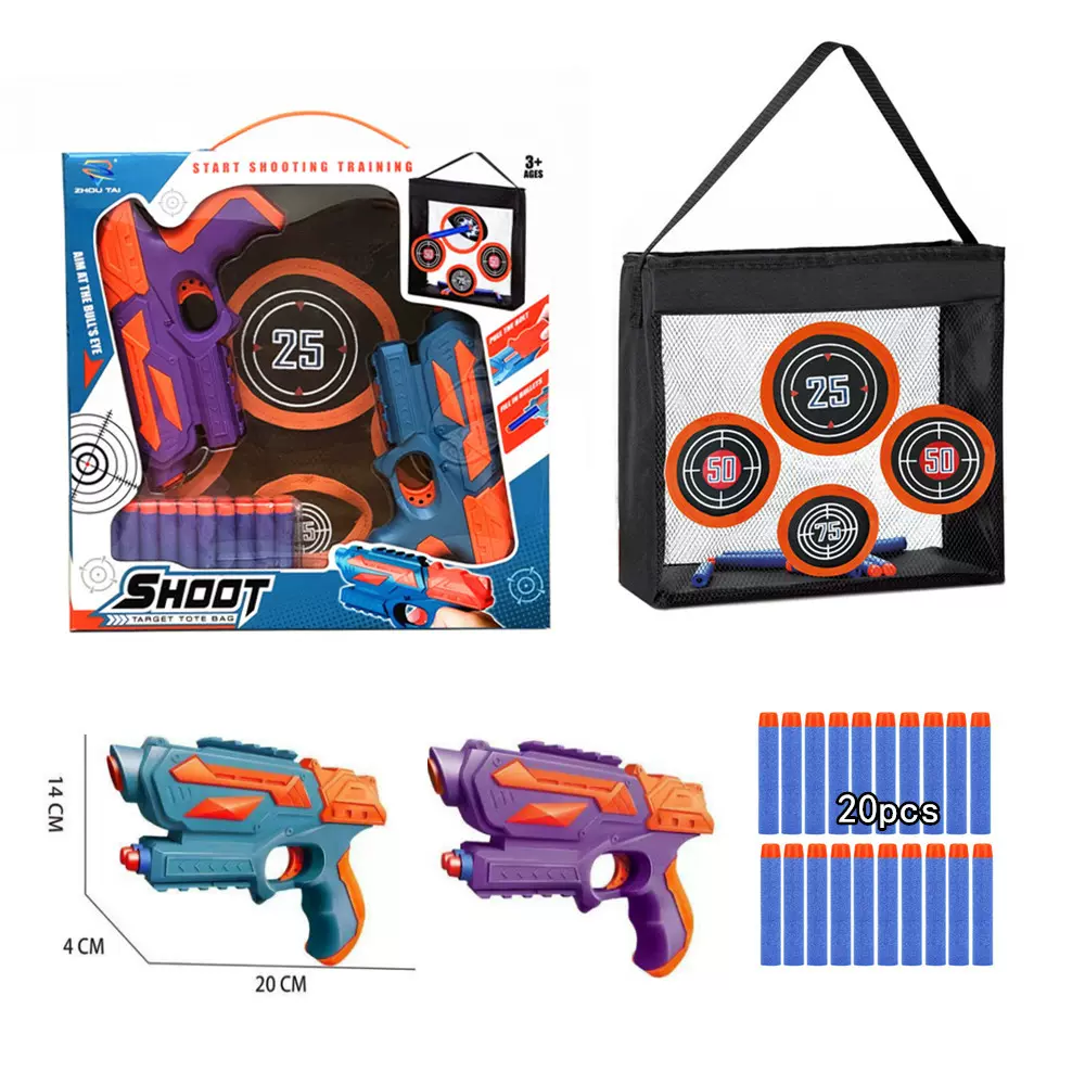 跨境新款折叠标靶袋儿童亲子射击靶软弹枪双人竞技射击套装玩具