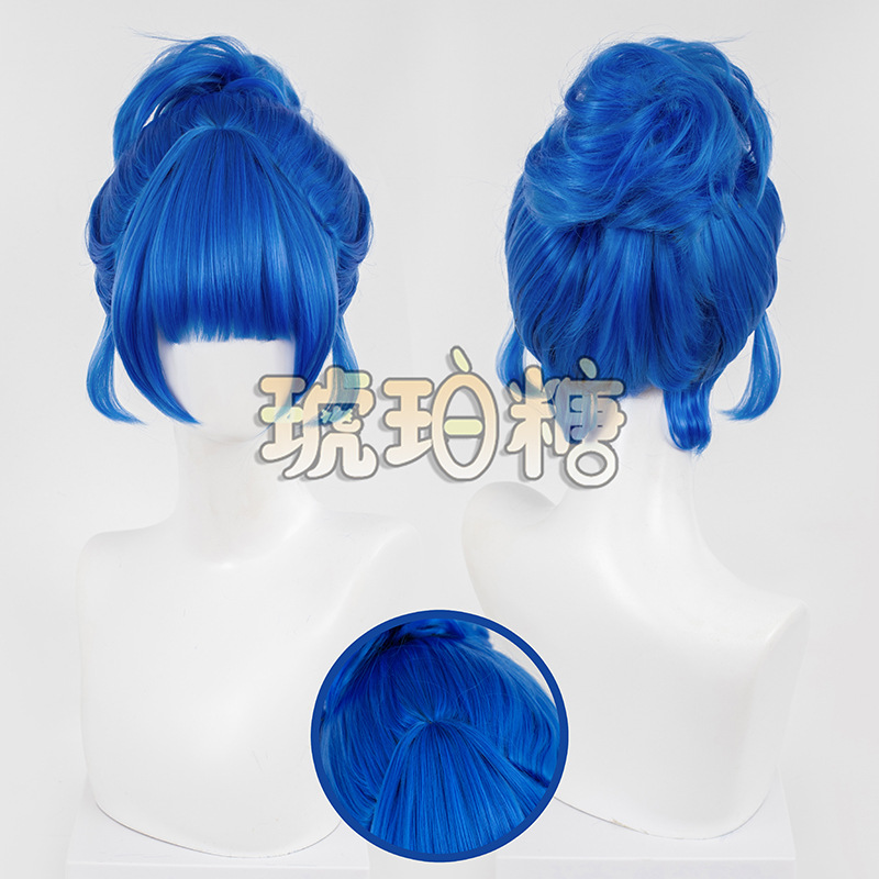 琥珀糖 守望先锋女团dva cos假发仿真人头皮顶游戏cosplay假发