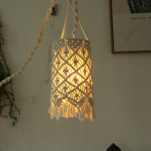 Nordic ins chandelier Bohemian hand-woven pendant creative B&B home soft decoration lampshade
