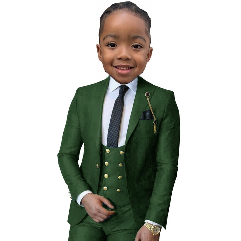 AliExpress 外国貿易男の子の誕生日スーツステージパフォーマンスフラワーガール結婚式子供の小さなホストスーツ 3 点セット|undefined