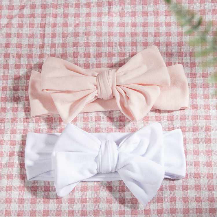 Children's Solid Color Double Bow Headband display picture 9