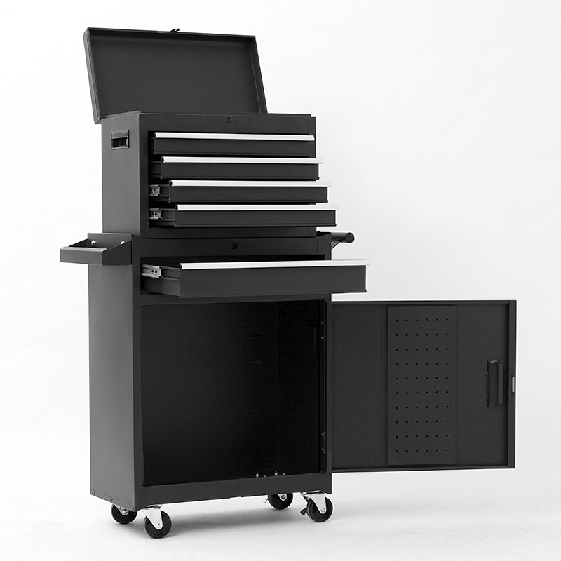 Caja de herramientas de carro de herramientas combinada de carro de hierro móvil gabinete de herramientas de hoja de hierro pequeño carro con ruedas carro de rotación para taller