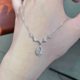 French Niche Superior Design Sense S925 Sterling Silver Water Drop Tassel Necklace Super Flash Mosan Diamond Delicate Clavicle Chain for Women
