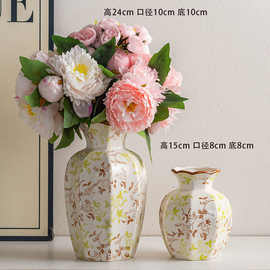 高级感复古新中式手绘青花瓷陶瓷花瓶客厅玄关家居装饰干鲜花通用