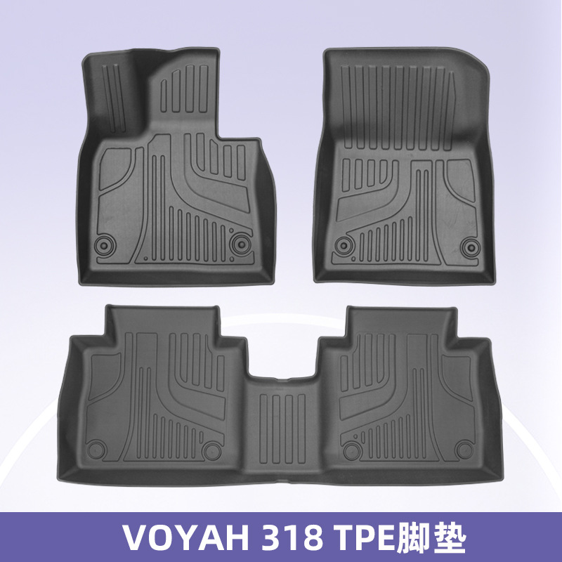 Aplicable a VOYAH 318 3D todo el tiempo material TPE almohadilla de pie de automóvil impermeable al suelo sucio