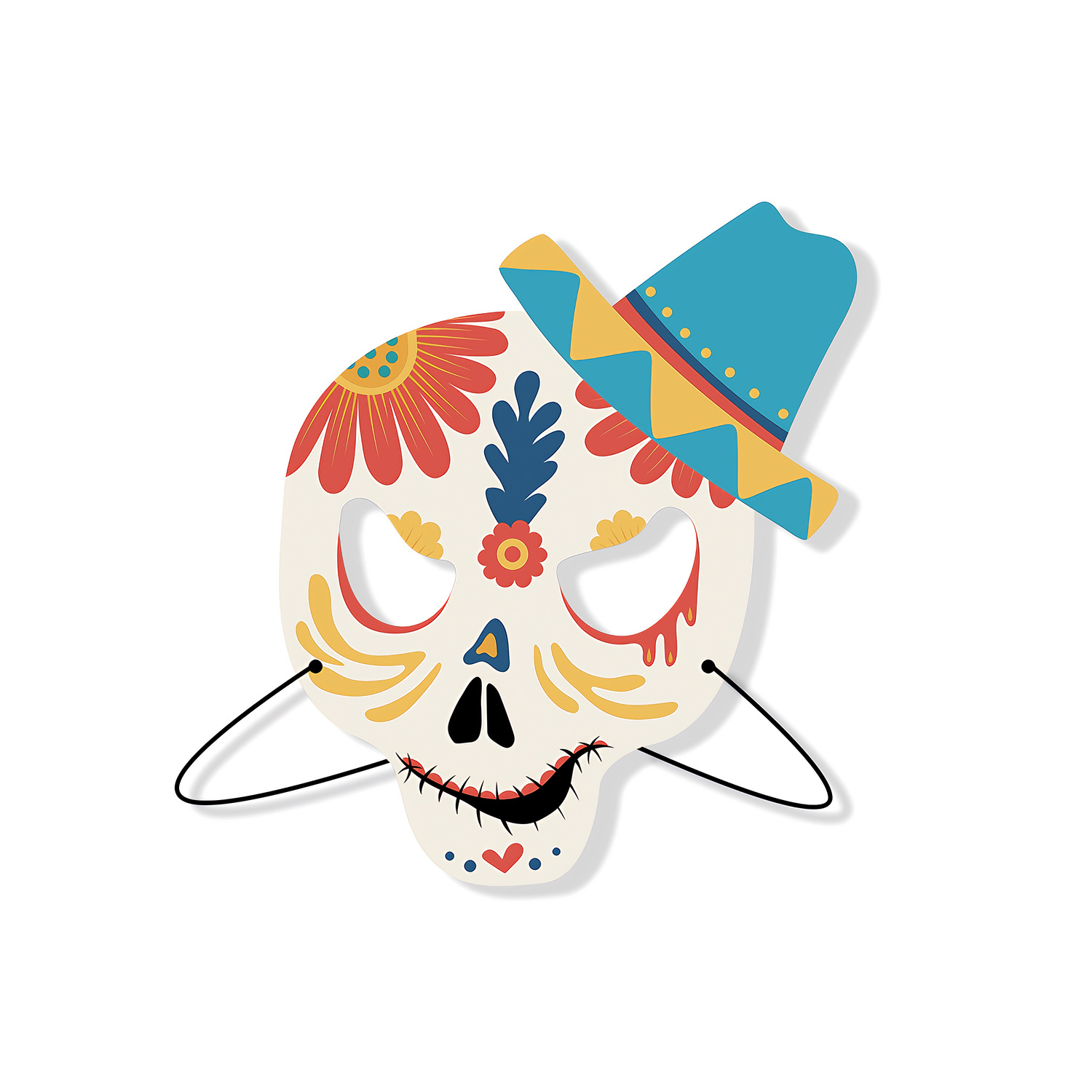 Halloween blanco máscara de cartón kindergarten hecho a mano DIY material creativo dibujos animados niños mascarada apoyos