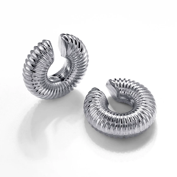 Thread hollow ear clip steel color ms-205
