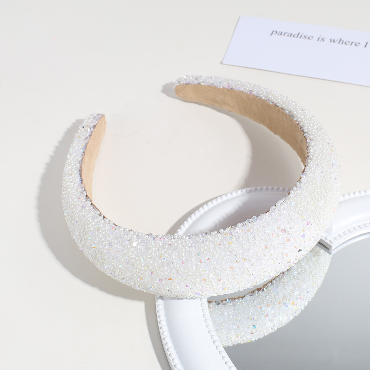 Women's Gender Inlay Design Simple Style Style Simple Style Solid Color Plastic Resin Inlay Rhinestones Hair Band