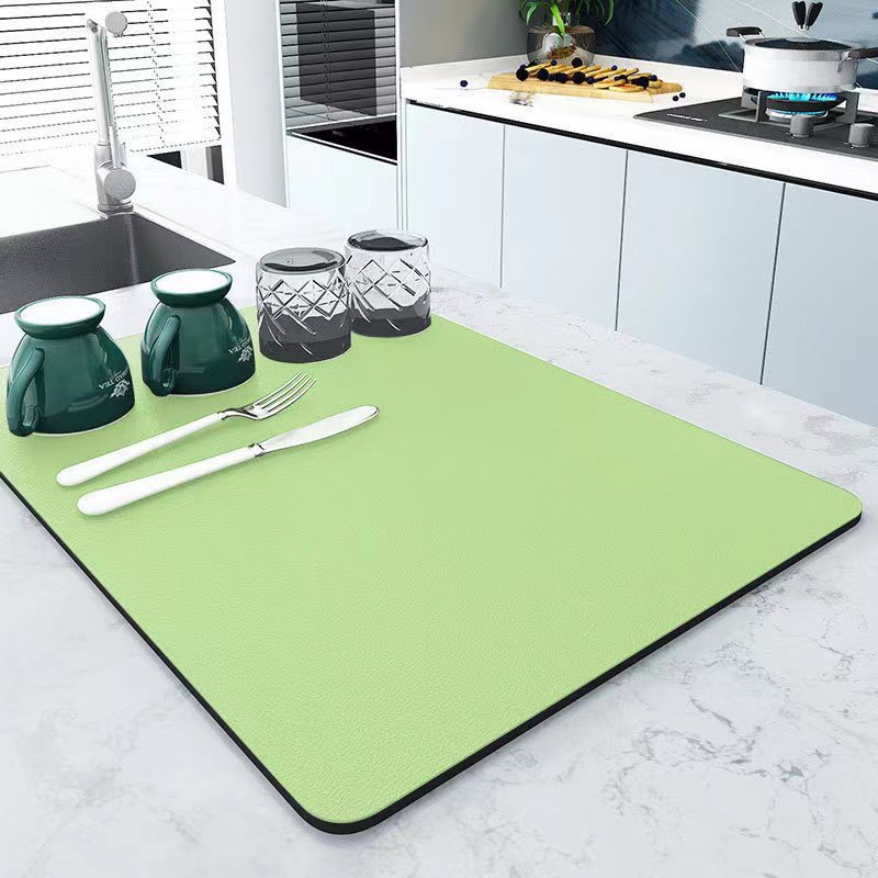 Lodo de diatomaceas transfronterizo cubiertos de color sólido almohadilla de drenaje de cocina doméstica cubierta de absorción de agua almohadilla de taza seca almohadilla de mesa de aislamiento térmico lavado