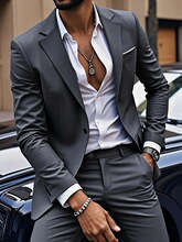 D 25549 Men's Solid Color Slim Fit Suit ��ɫ�����������b