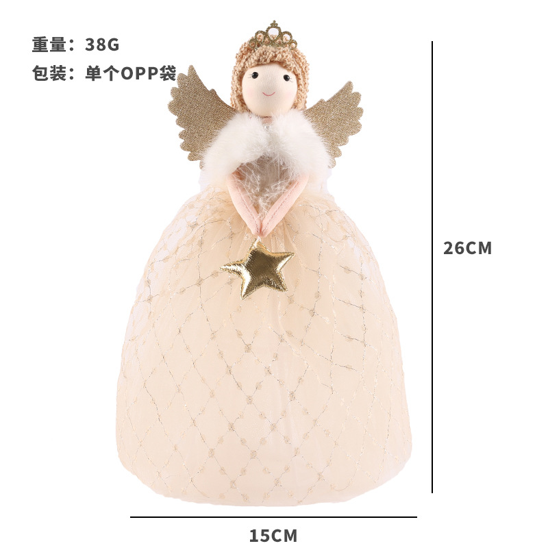 Transfronteriza nuevas decoraciones de Navidad lindo Ángel niña muñeca decoración árbol de Navidad decoración de la estrella superior