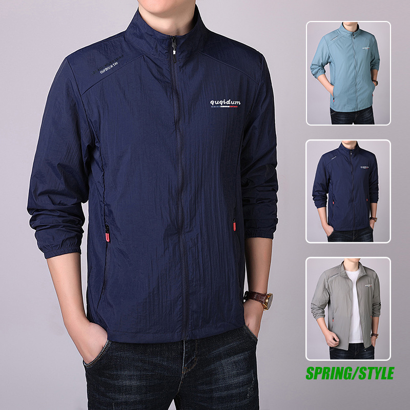2024 moda nueva chaqueta de protección solar para hombres abrigo delgado de verano deportivo al aire libre transpirable anti-UV ropa de piel image 4