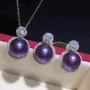 镀金镶锆石银耳耳钉耳环